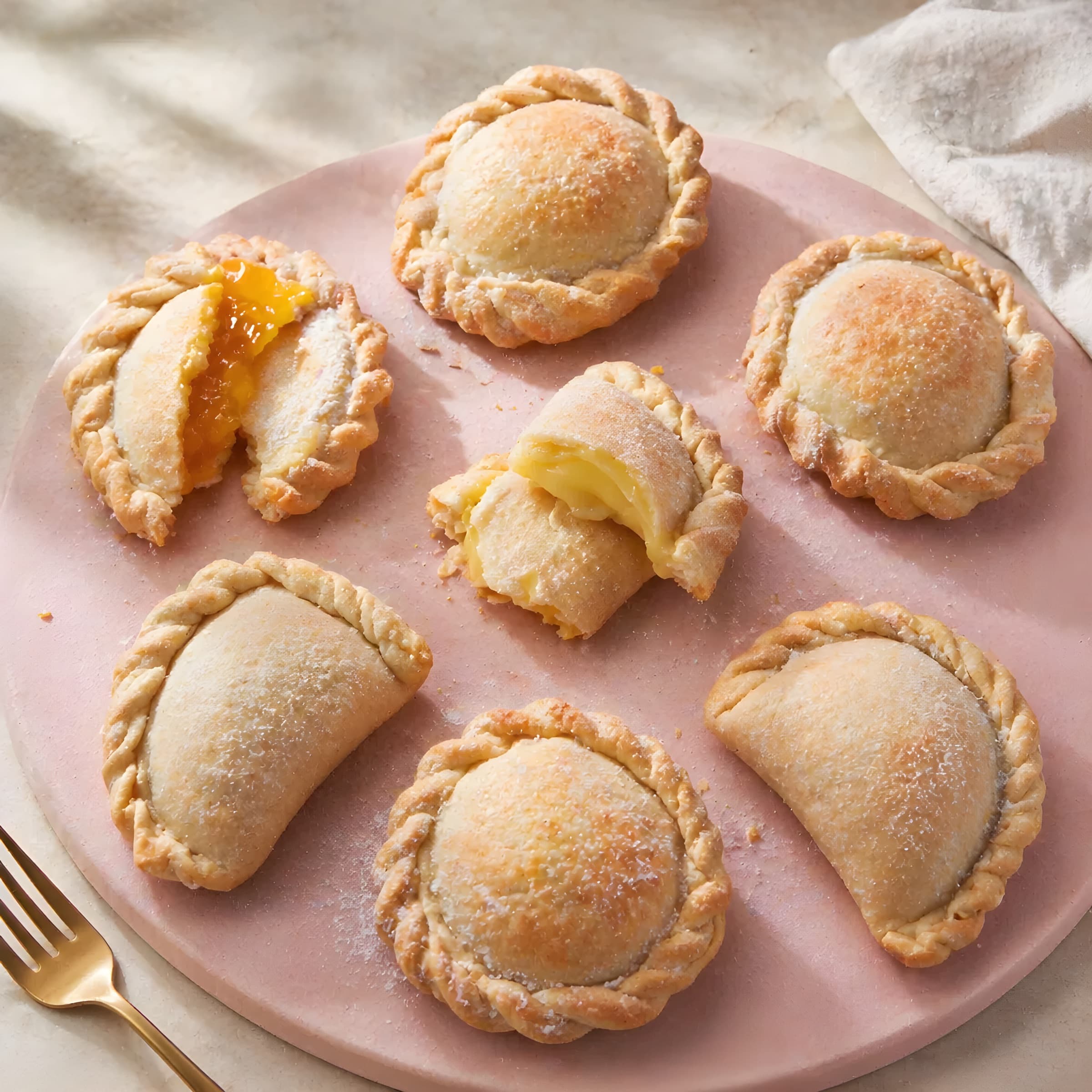 Fresh pastelitos with sweet and savory fillings