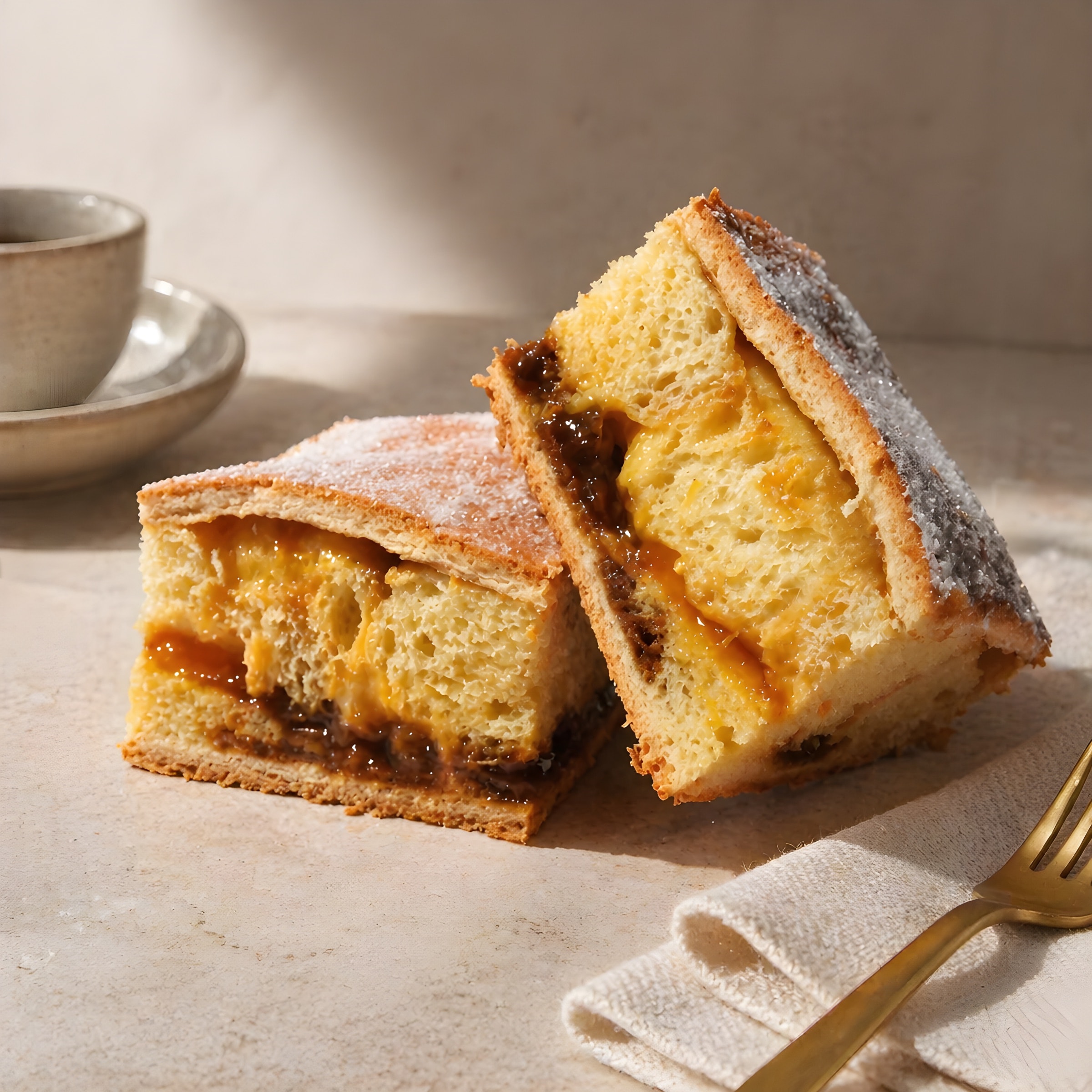 Semita slices showing the golden filling inside